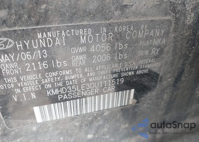 KMHD35LE3DU111519: 42847374