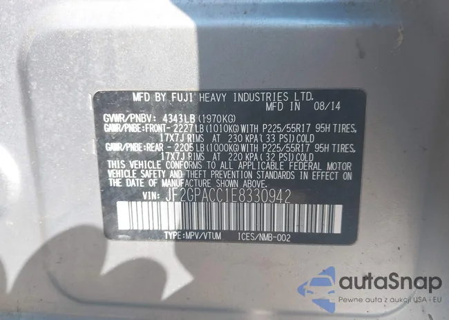 JF2GPACC1E8330942: 42846443