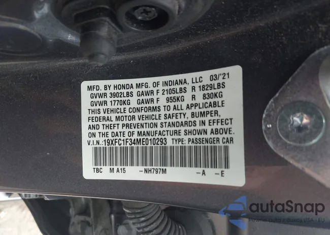 19XFC1F34ME010293: 42846488