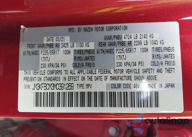 JM3KFBCM3M0391269: 42846607