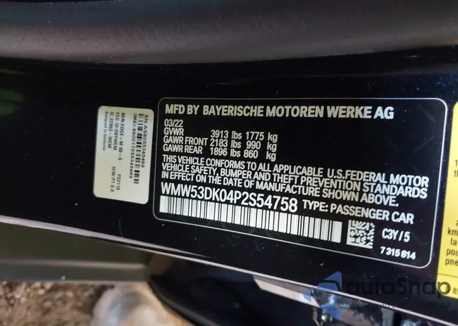 WMW53DK04P2S54758: 42848282