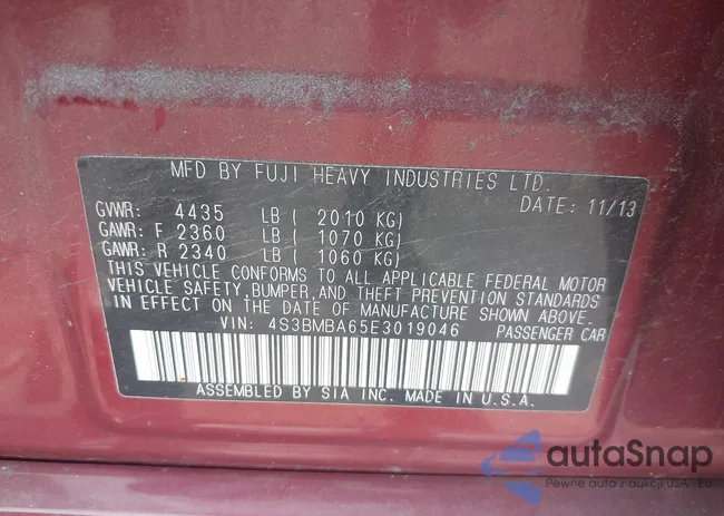 4S3BMBA65E3019046: 42847579