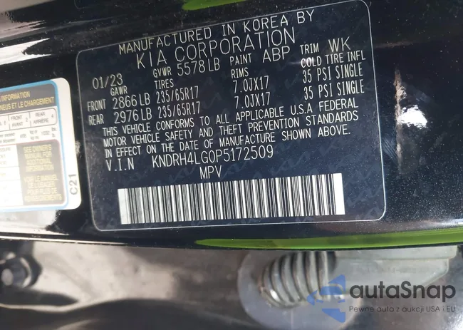 KNDRH4LG0P5172509: 42847592