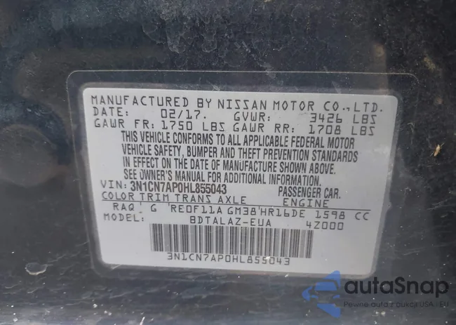 3N1CN7AP0HL855043: 42848864