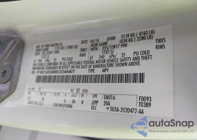 1FMCU0G98EUD45407: 42849045