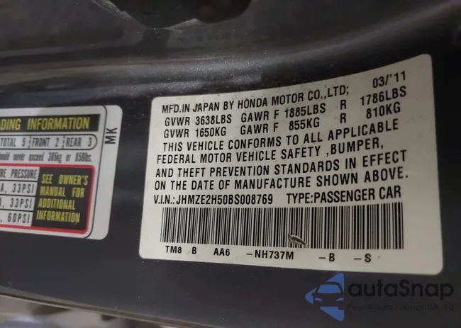 JHMZE2H50BS008769: 42848474