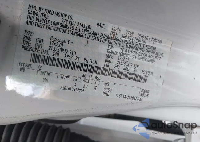 1FADP3F22GL401877: 42848482