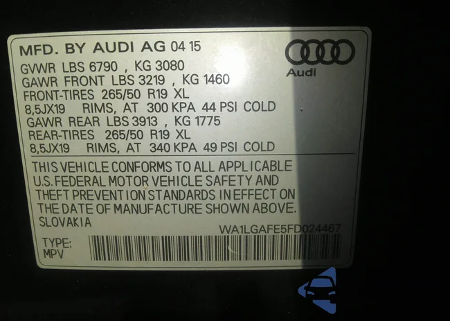 WA1LGAFE5FD024467: 42848663