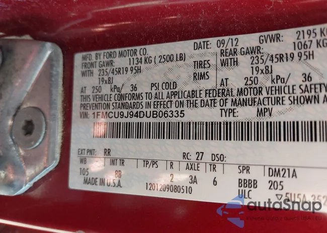 1FMCU9J94DUB06335: 42848777
