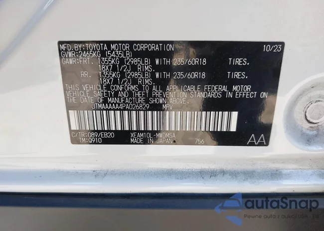 JTMAAAAA4PA026829: 42848789