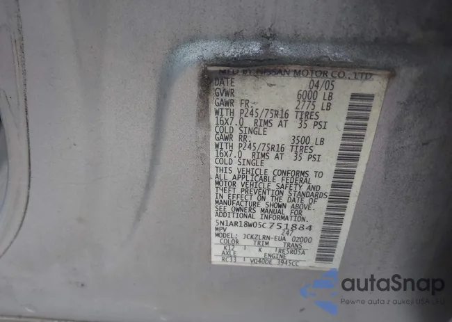 5N1AR18W05C751884: 42849918