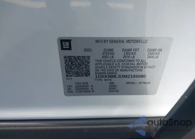 1GKKNMLS3MZ195080: 42850074