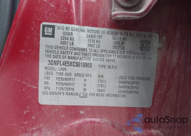 3GNFL4E5XCS610960: 42850134