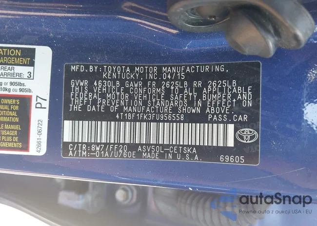 4T1BF1FK3FU956558: 42850299