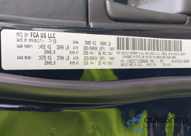 1C4RJFCT1KC849309: 42849484