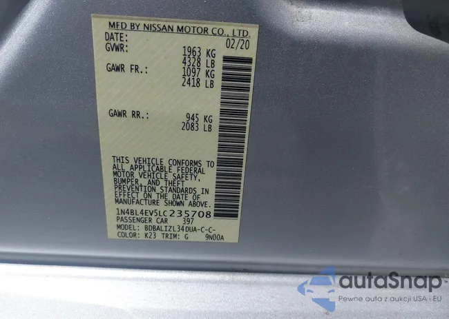 1N4BL4EV5LC235708: 42849528