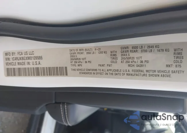 1C4RJKBGXM8109986: 42849583