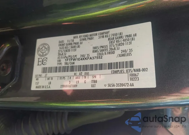 1FTFW1E4XKFA37552: 42849750