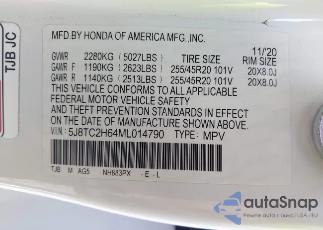 5J8TC2H64ML014790: 42849807