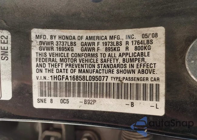 1HGFA16858L095077: 42850944