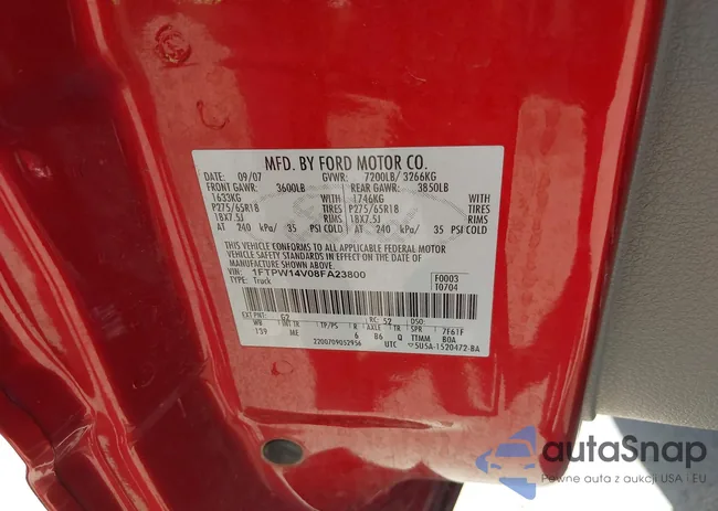 1FTPW14V08FA23800: 42851018