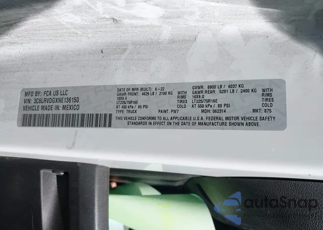 3C6LRVDGXNE136150: 42851040