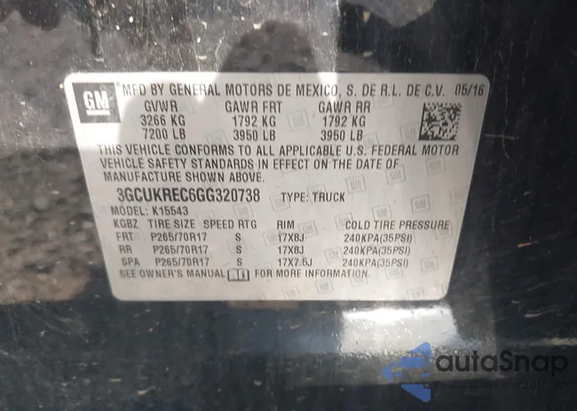 3GCUKREC6GG320738: 42851178