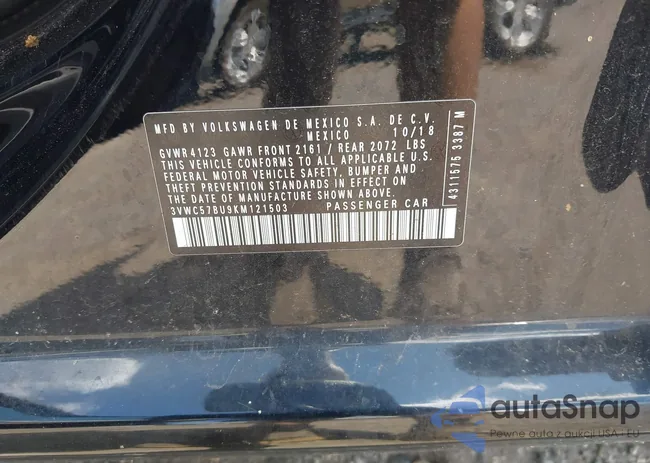 3VWC57BU9KM121503: 42851353