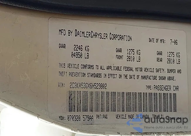 2C3K53GX6H529802: 42851359