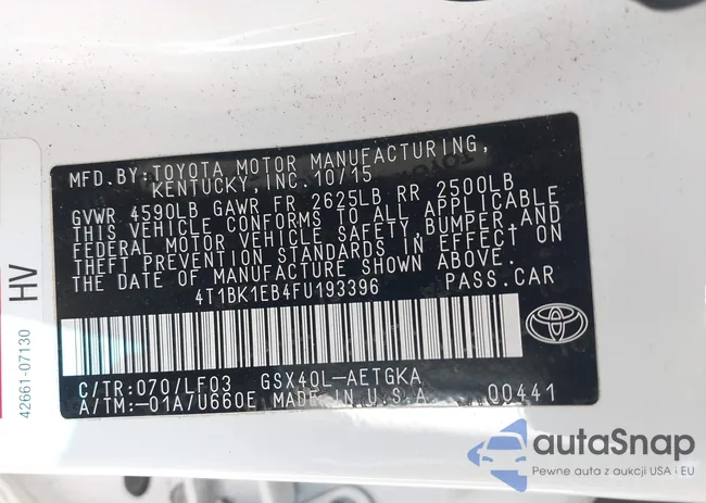 4T1BK1EB4FU193396: 42850548