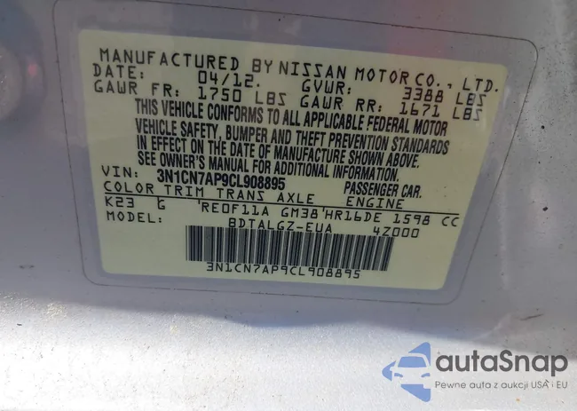 3N1CN7AP9CL908895: 42852127