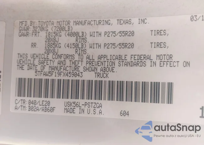 5TFAW5F19FX459043: 42852161