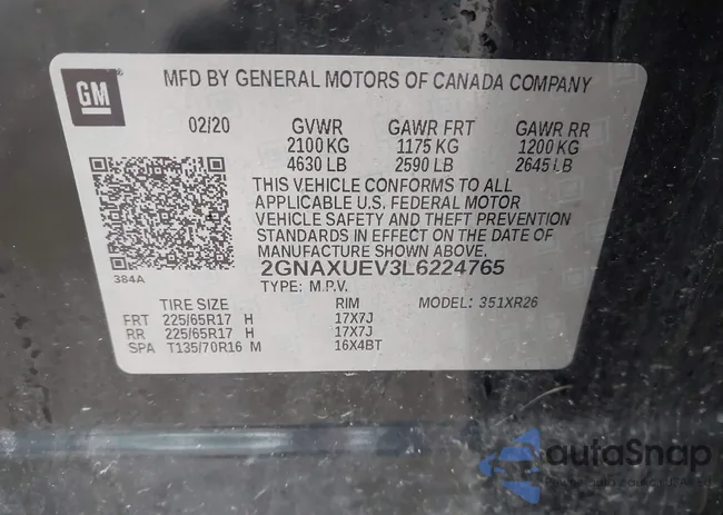 2GNAXUEV3L6224765: 42851529