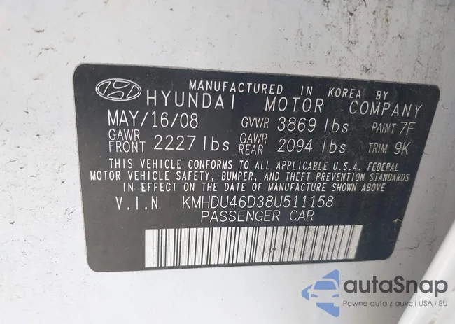 KMHDU46D38U511158: 42851545