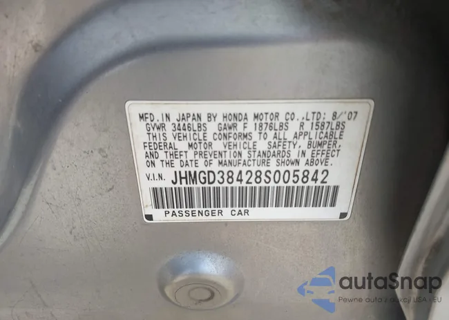 JHMGD38428S005842: 42851620