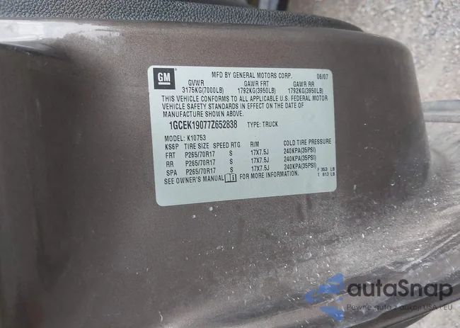 1GCEK19077Z652838: 42851724