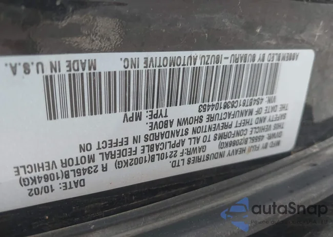 4S4BT61C636104453: 42851766