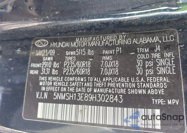 5NMSH13E89H302843: 42852986