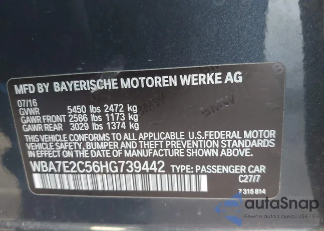 WBA7E2C56HG739442: 42853077