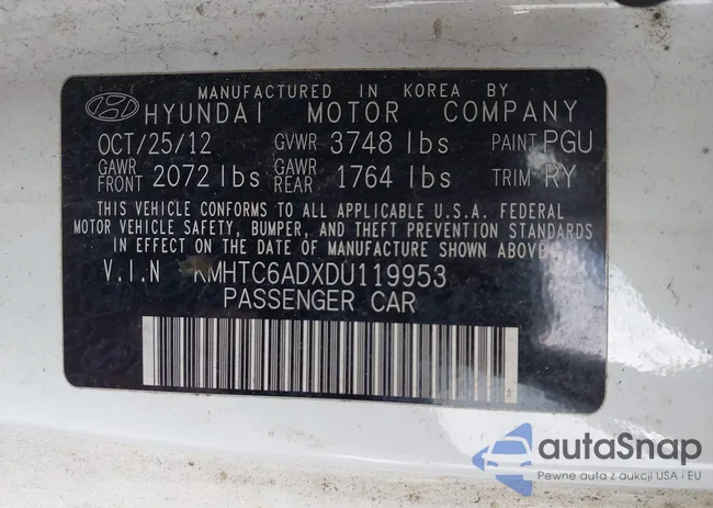 KMHTC6ADXDU119953: 42853104