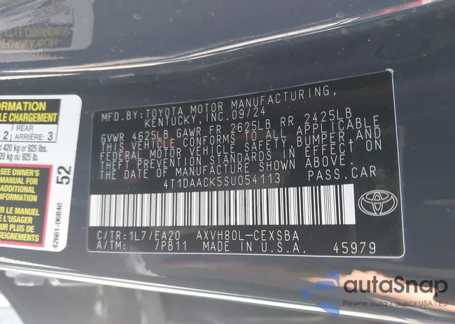 4T1DAACK5SU054113: 42853342