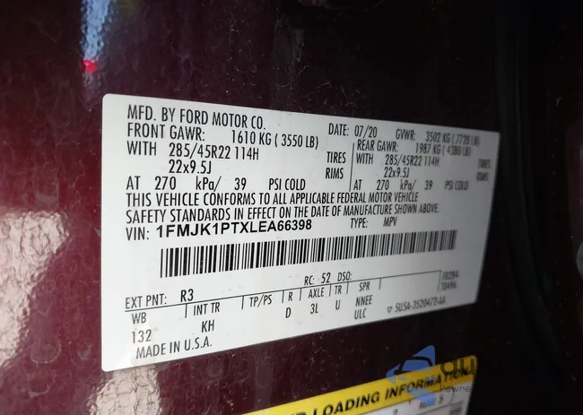 1FMJK1PTXLEA66398: 42852519