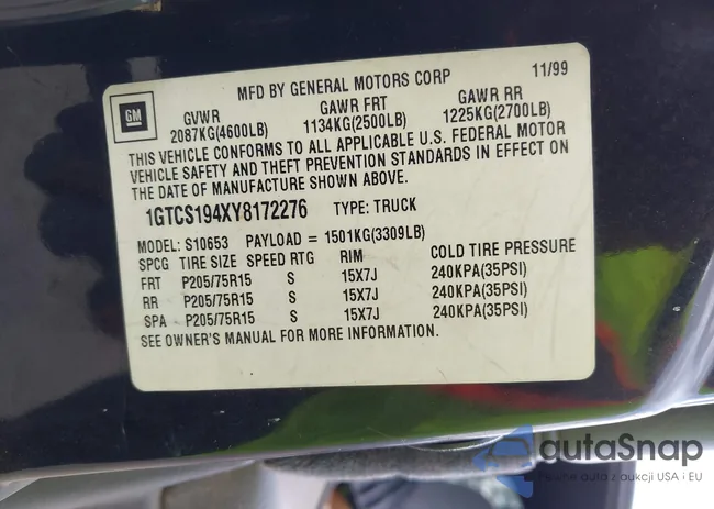 1GTCS194XY8172276: 42853885