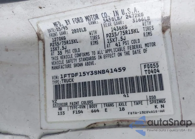 1FTDF15Y3SNB41459: 42854059