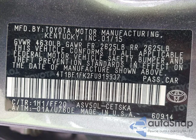 4T1BF1FK2FU919937: 42854082