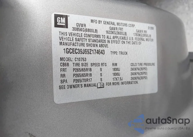 1GCEC39J69Z174643: 42853730