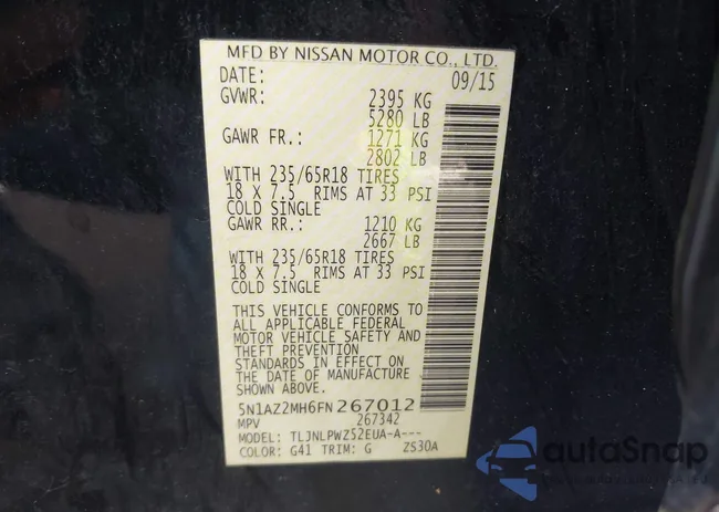 5N1AZ2MH6FN267012: 42855060