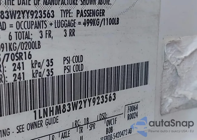 1LNHM83W2YY923563: 42855073