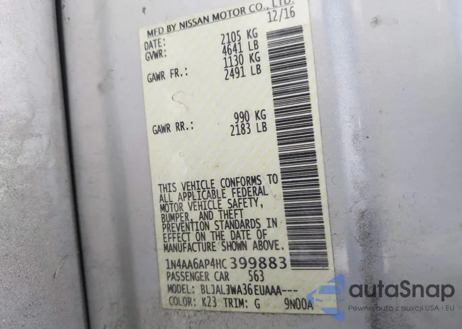 1N4AA6AP4HC399883: 42855327