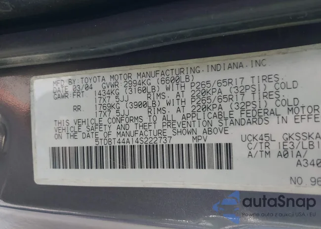 5TDBT44A14S222737: 42855366